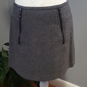 Kenar Gray Wool/Polyester Zipper Detail Lined Mini Skirt - Size 6